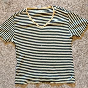 Vintage Levi's Striped V-Neck T-Shirt